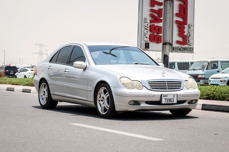 2001 Mercedes-Benz C-Class C240 6 Cylinders Engine Silver Black Sedan Clean Car