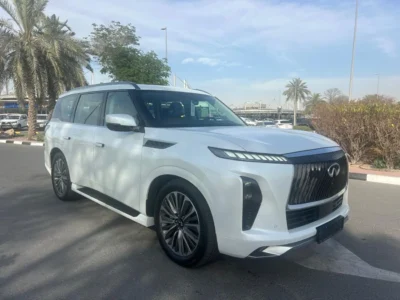 2025 Infiniti QX80 Sensory 3.5L Twin-Turbo V6 Engine White Tan SUV GCC Specs