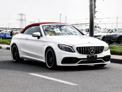 2019 Mercedes-Benz C-Class AMG C63S 8 Cylinder Engine White Red Convertible