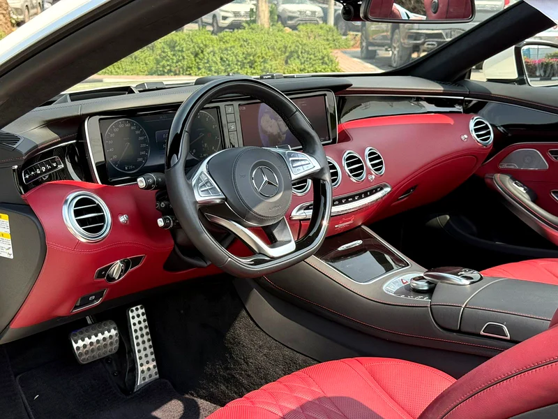 2017 Mercedes-Benz S-Class S 550 4Matic Coupe 8 Cylinder Engine White Red