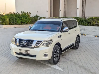 2014 Nissan Patrol LE Platinum City V8 5.6L Engine White Red SUV GCC Specs