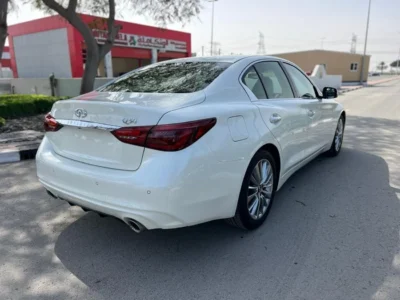 2024 Infiniti Q50 Luxe 3.0 Litres 6 Cylinders Petrol Engine White Beige Sedan GCC