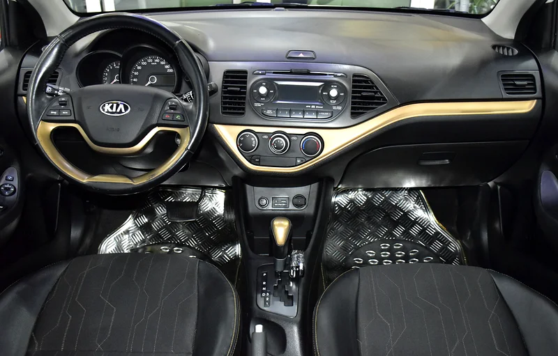 2015 Kia Picanto EX FOP 4 Cylinders Petrol Engine White Black Hatchback GCC