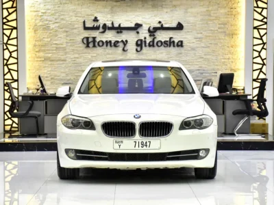 2012 BMW 5-Series 520i 4 Cylinder Petrol Engine White Beige Sedan GCC