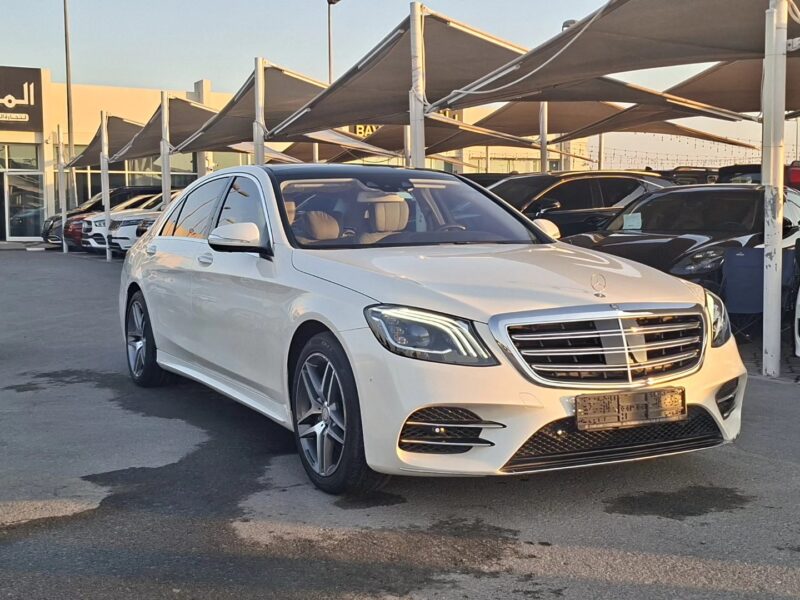 2015 Mercedes-Benz S400 Hybrid AMG Line 3.5-liter V6 Engine White Beige Sedan GCC