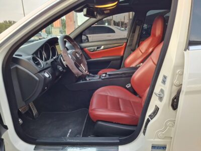 2012 Mercedes-Benz C63 AMG 6.2-liter V8 Petrol Engine White Red Sedan RWD