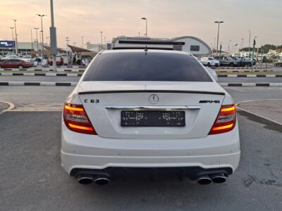 2012 Mercedes-Benz C63 AMG 6.2-liter V8 Petrol Engine White Red Sedan RWD