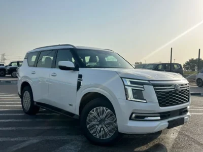 2025 Nissan Patrol 3.5L PLATINUM Twin-Turbo V6 White Tan SUV AWD GCC Specs