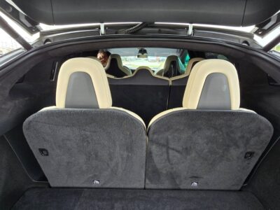2020 Tesla Model X Luxury SUV with Falcon Wing Doors Electric Vehicle White Beige