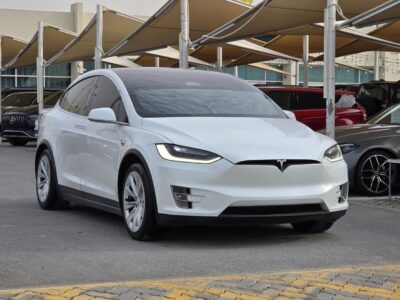 2020 Tesla Model X Luxury SUV with Falcon Wing Doors Electric Vehicle White Beige