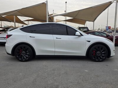 2024 Tesla Model Y Dual Motor Long Range Performance White Beige SUV Quad Drive