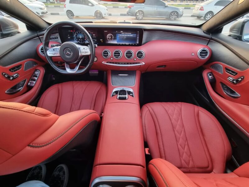 2019 Mercedes-Benz S560 Coupe 4.0L V8 Twin-Turbocharged Engine Grey Red Full Option