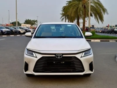 2024 TOYOTA YARIS YX 1.3 Litres 4 Cylinders PETROL Engine White Beige Sedan Automatic