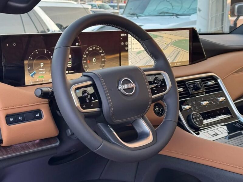 2025 Nissan Patrol Platinum 3.8-liter DOHC V6 Petrol Engine Black Tan SUV