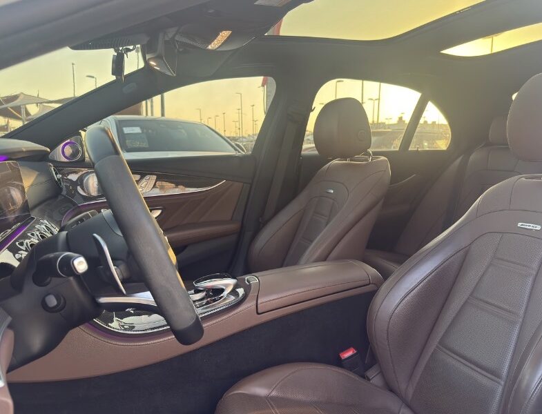 2019 Mercedes-AMG E63 S 4.0-liter twin-turbocharged V8 Petrol Engine White Brown Sedan