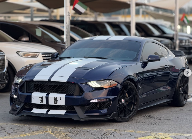 2018 Ford Mustang EcoBoost 2.3L EcoBoost Turbo I-4 Petrol Engine Bue Red Coupe