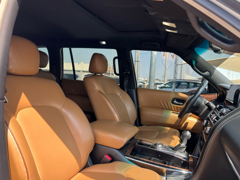 2017 Nissan Patrol LE Titanium 5.6 Liters Cylinder Petrol Engine White Tan SUV Automatic