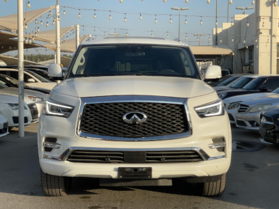 2019 Infiniti QX80 5.6 Liters naturally aspirated V8 Petrol Engine White Black SUV Automatic.