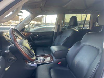 2019 Infiniti QX80 5.6 Liters naturally aspirated V8 Petrol Engine White Black SUV Automatic.