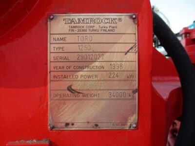 1998 TAMROCK TORO 1250 Wheel Loader 6 Cylinder Detroit Diesel Engine Automatic