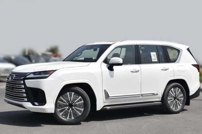 2025 Lexus LX 700h 3.5-liter twin-turbocharged V6 Hybrid Engine White Red SUV