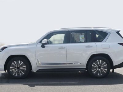 2025 Lexus LX 700h 3.5-liter twin-turbocharged V6 Hybrid Engine White Red SUV
