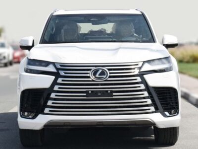 2025 Lexus LX 700h 3.5-liter twin-turbocharged V6 Hybrid Engine White Red SUV