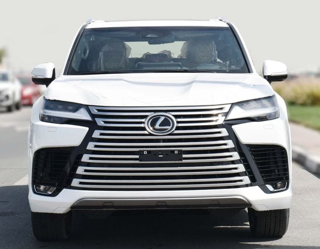 2025 Lexus LX 700h 3.5-liter twin-turbocharged V6 Hybrid Engine White Red SUV