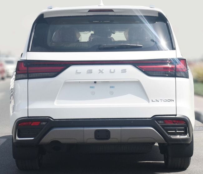 2025 Lexus LX 700h 3.5-liter twin-turbocharged V6 Hybrid Engine White Red SUV