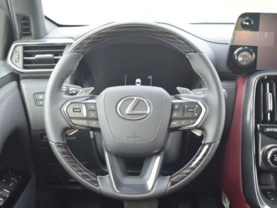 2025 Lexus LX 700h 3.5-liter twin-turbocharged V6 Hybrid Engine White Red SUV