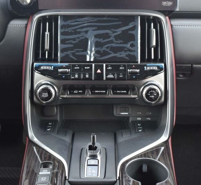 2025 Lexus LX 700h 3.5-liter twin-turbocharged V6 Hybrid Engine White Red SUV