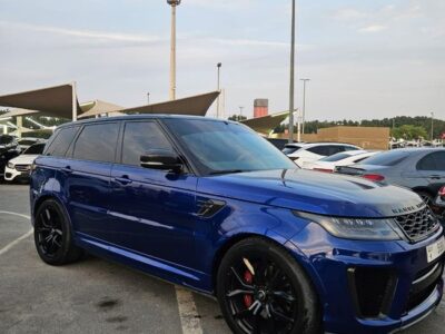 2019 Land Rover Range Rover Sport SVR 5.0-liter Supercharged V8 Petrol Engine Blue Tan SUV