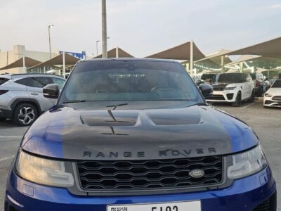 2019 Land Rover Range Rover Sport SVR 5.0-liter Supercharged V8 Petrol Engine Blue Tan SUV