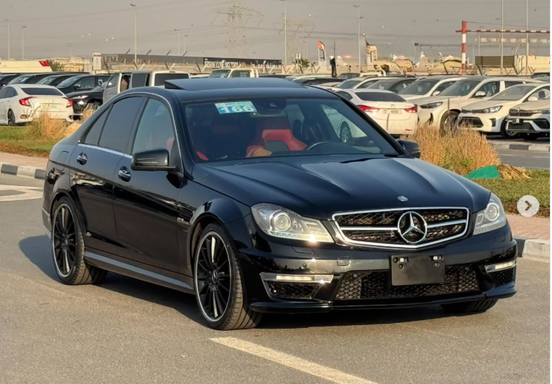 2012 Mercedes-Benz C63 AMG 6.2-liter Naturally Aspirated V8 Petrol Engine Black Red Sedan