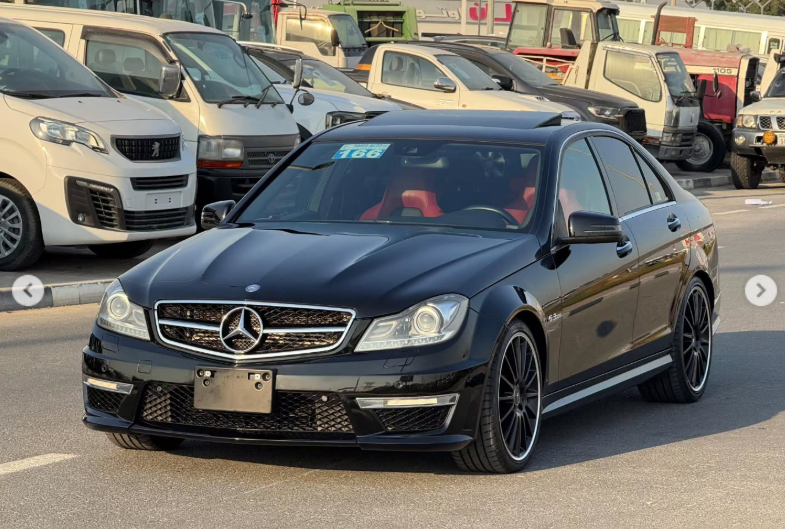 2012 Mercedes-Benz C63 AMG 6.2-liter Naturally Aspirated V8 Petrol Engine Black Red Sedan