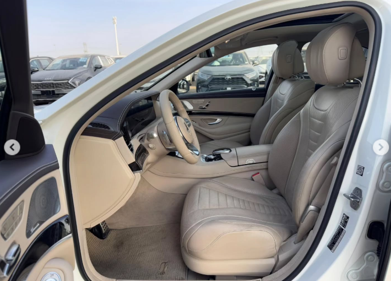 2020 Mercedes-Benz S 450 3.0 Litres V6 Biturbo Petrol Engine White Beige Luxury Sedan