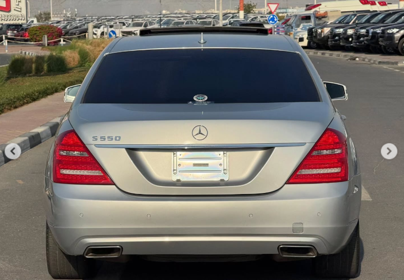2012 Mercedes-Benz S 550 AMG 4.6-liter twin-turbo V8 Petrol Engine Silver Black Luxury Sedan