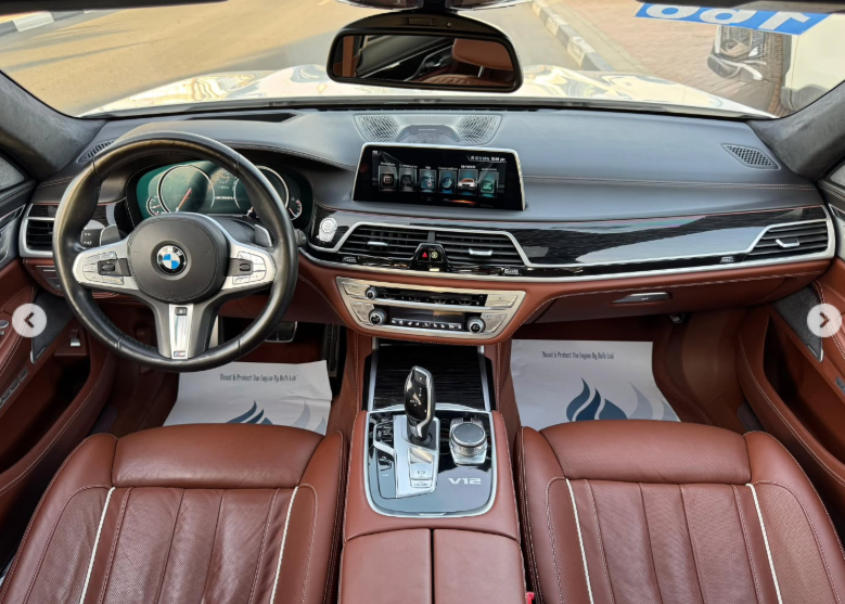 2017 BMW M760Li xDrive 6.6-liter TwinPower Turbo V12 Petrol Engine White Brown Luxury Sedan