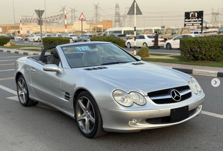 2005 Mercedes-Benz SL 350 3.7 Litres 6 Cylinders Petrol Engine Silver Grey Convertible