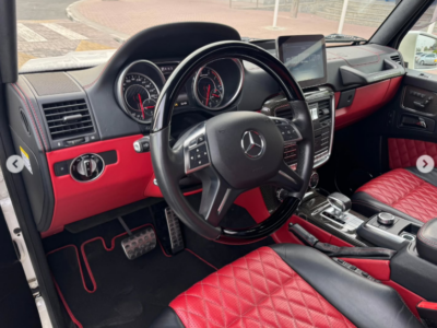 2017 Mercedes-Benz G 63 AMG 5.5 Liters V8 Biturbo Petrol Engine White Red SUV