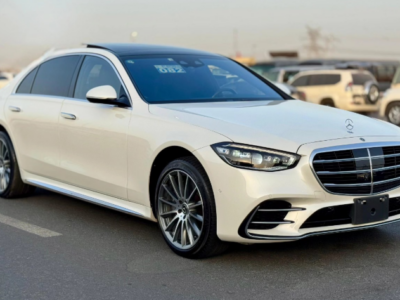 2022 Mercedes-Benz S 500L 3.0-liter turbocharged inline-six Engine White Black Luxury Sedan