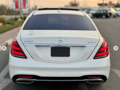2018 Mercedes-Benz S 560 4.0L V8 twin-turbocharged Engine White Black Luxury Sedan