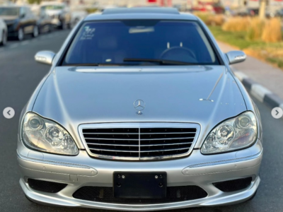 2003 Mercedes-Benz S 55 AMG 5.4 Liter Supercharged V8 Engine Silver Black Sedan