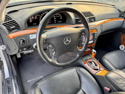 2003 Mercedes-Benz S 55 AMG 5.4 Liter Supercharged V8 Engine Silver Black Sedan