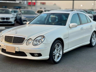 2003 Mercedes-Benz E55 AMG 5.4 Liter Supercharged V8 Engine White Black Sedan RWD