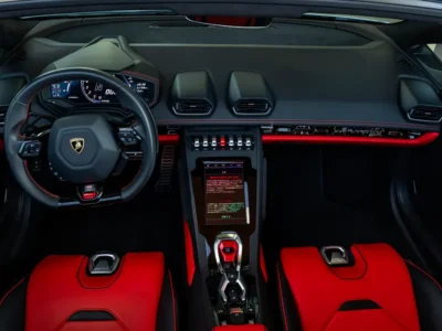 2021 Lamborghini Huracán EVO Spyder 5.2-liter V10 Petrol Engine White Red Convertible