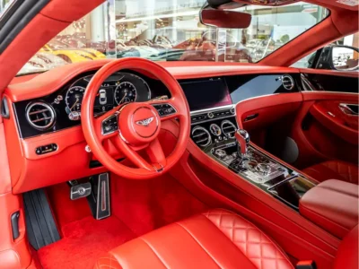 2021 Bentley Continental GT 4.0 Liters V8 Twin-turbocharged Engine Black Red Coupe