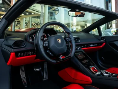 2021 Lamborghini Huracán EVO Spyder 5.2-liter V10 Petrol Engine White Red Convertible