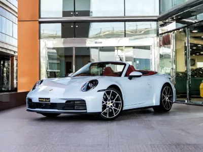 2025 Porsche 911 Carrera 3.0L 6 Cylinder twin-turbo boxer Engine White Red Convertible