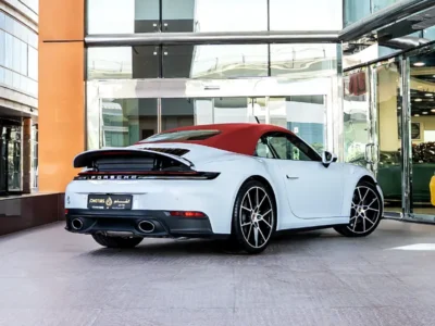 2025 Porsche 911 Carrera 3.0L 6 Cylinder twin-turbo boxer Engine White Red Convertible